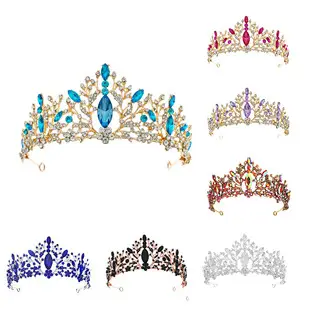 Vintage European Crown Gold Rhinestone Alloy Party Headdress — feature 1
