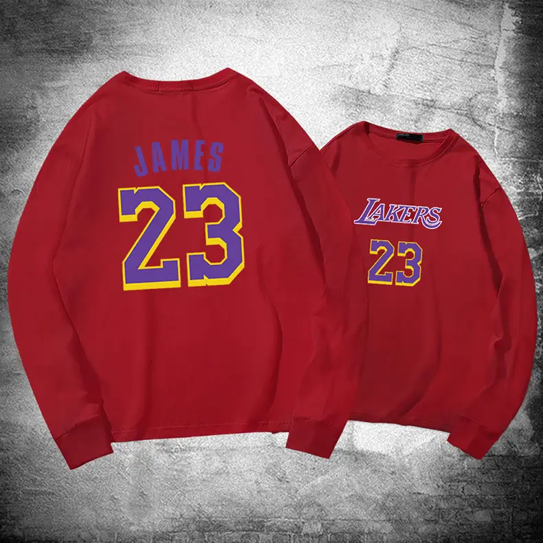 Lakers James 23 Long Sleeve T-Shirt Red - Image 14