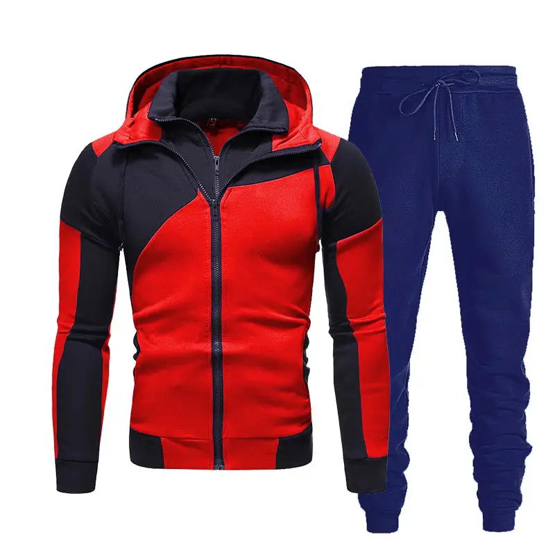 Men's Black Grey Zipper Hoodie & Pants Set - Image 13