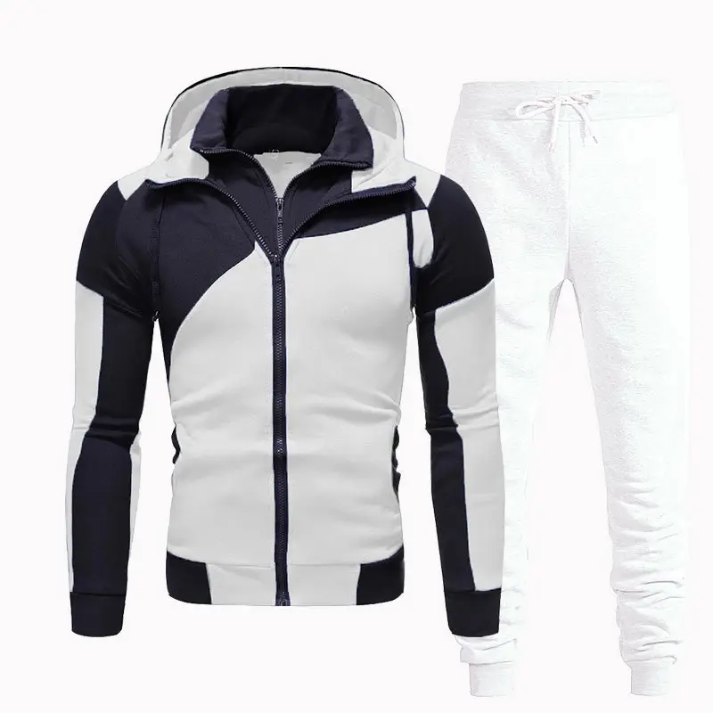 Men's Black Grey Zipper Hoodie & Pants Set - Image 18