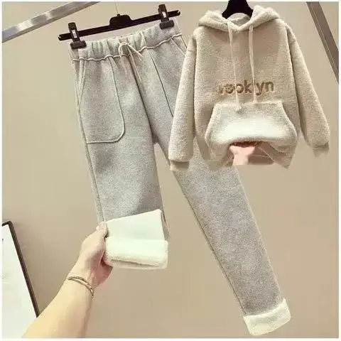 Women Fleece Hoodie & Pants Set Winter Warm Two Piece - Image 39