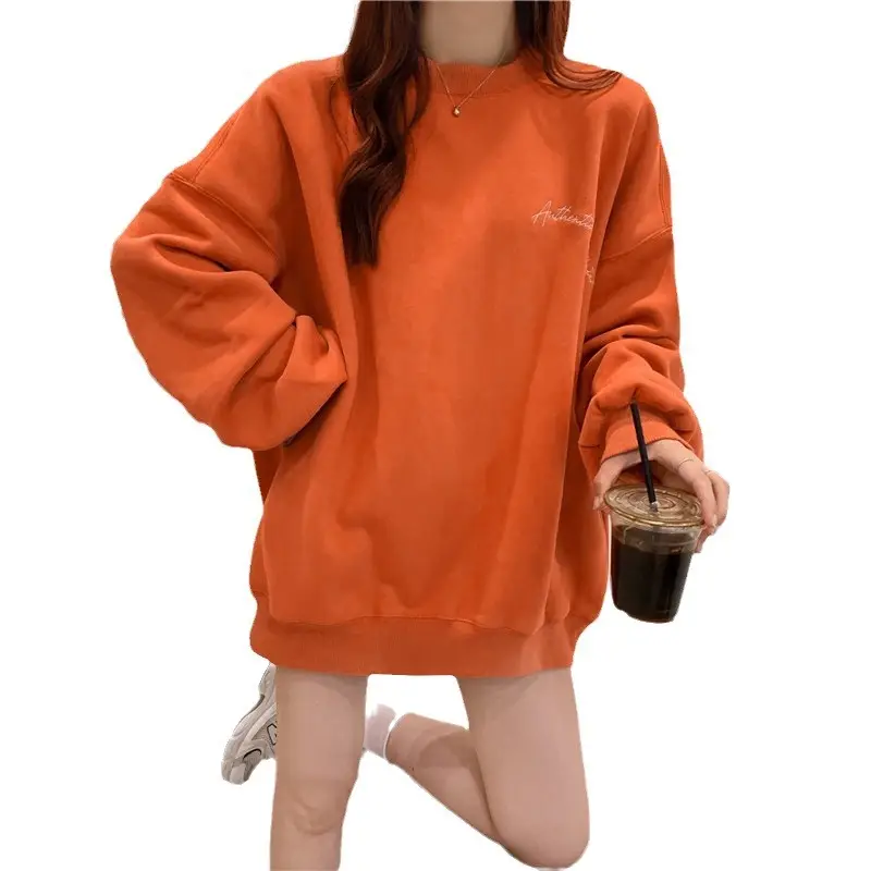 Green Velvet Long Sweatshirt for Women 250g - Image 10