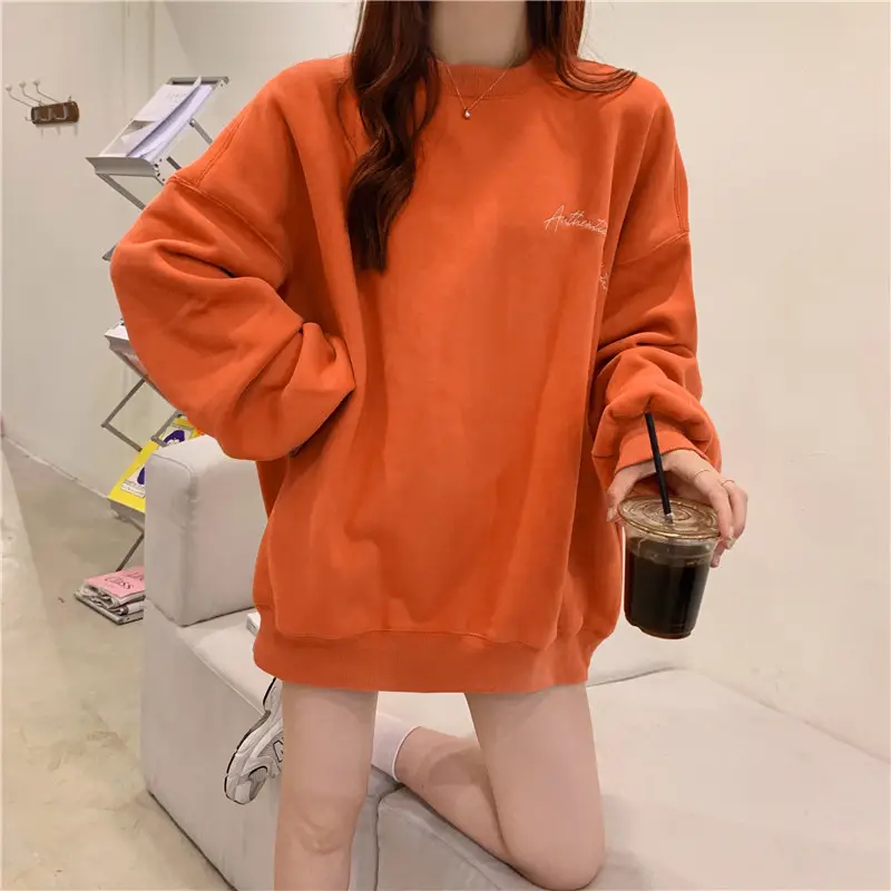 Green Velvet Long Sweatshirt for Women 250g — feature 14