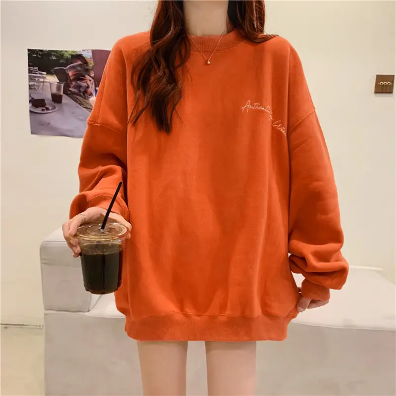 Green Velvet Long Sweatshirt for Women 250g — feature 16
