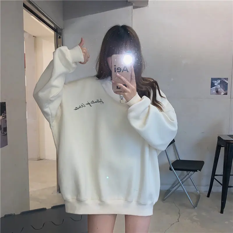 Green Velvet Long Sweatshirt for Women 250g — feature 18