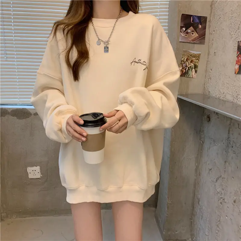 Green Velvet Long Sweatshirt for Women 250g — feature 20