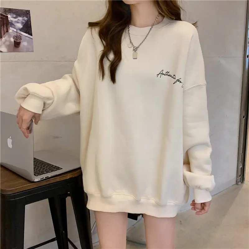Green Velvet Long Sweatshirt for Women 250g — feature 23