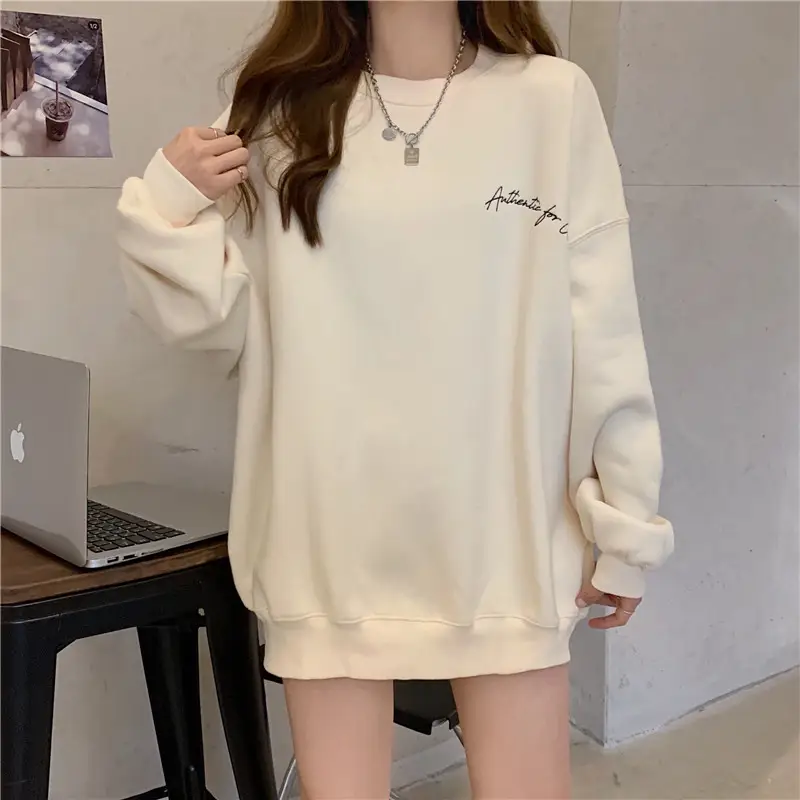 Green Velvet Long Sweatshirt for Women 250g — feature 24