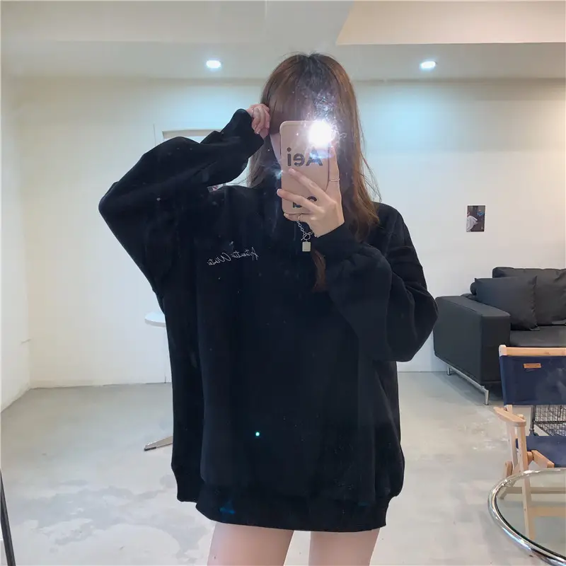 Green Velvet Long Sweatshirt for Women 250g — feature 25
