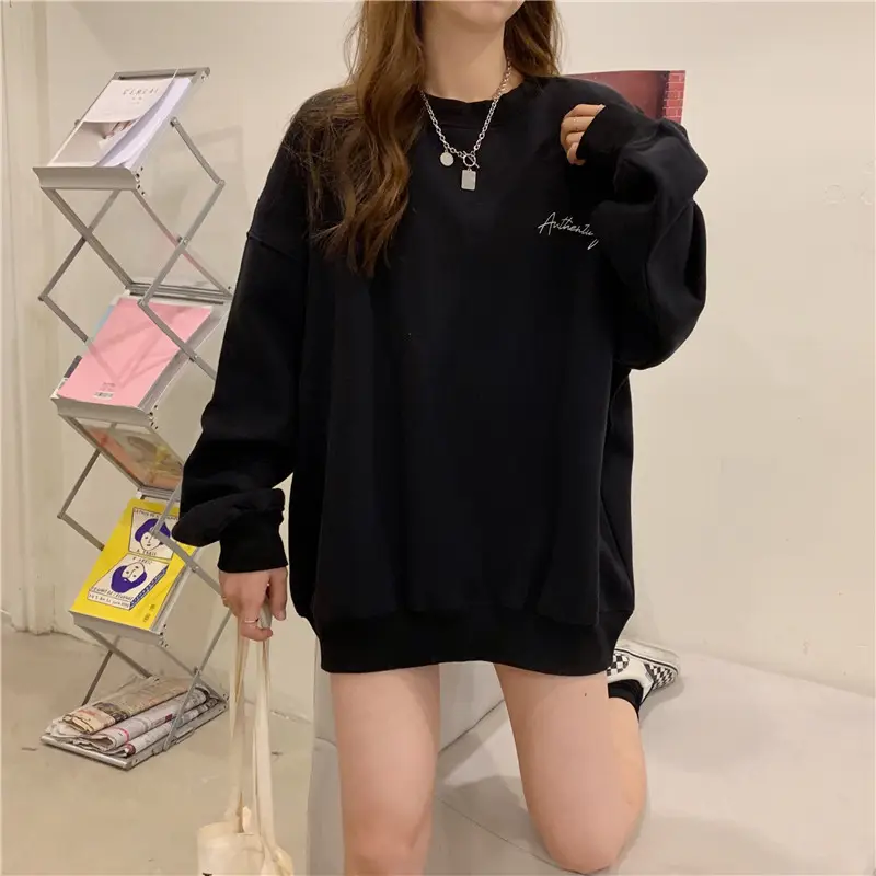 Green Velvet Long Sweatshirt for Women 250g — feature 26