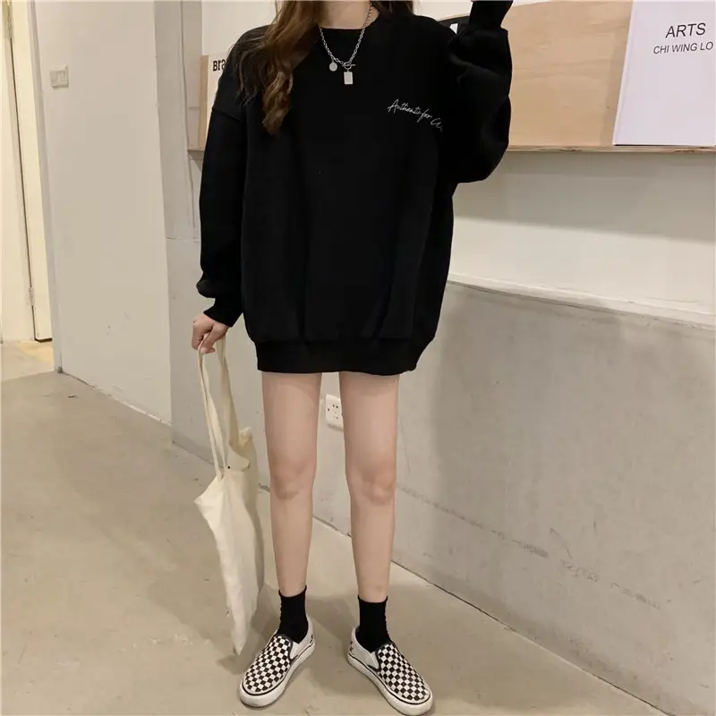 Green Velvet Long Sweatshirt for Women 250g — feature 27