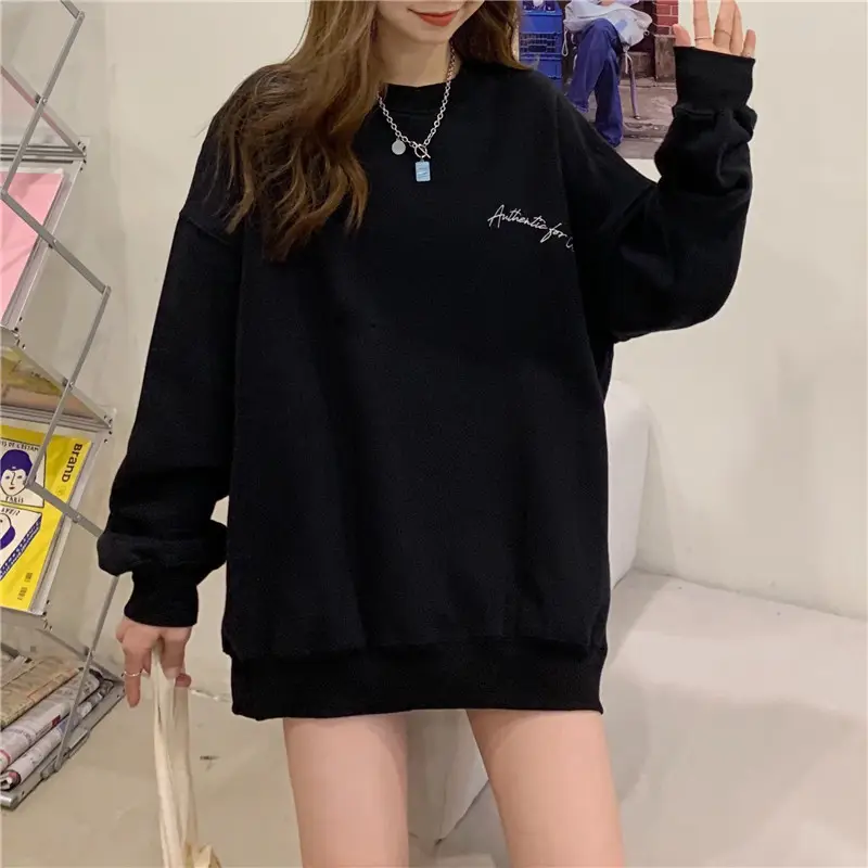 Green Velvet Long Sweatshirt for Women 250g — feature 28