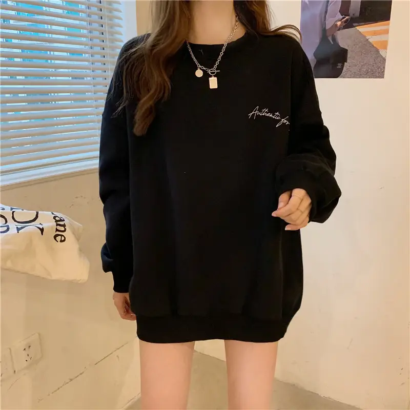 Green Velvet Long Sweatshirt for Women 250g — feature 30