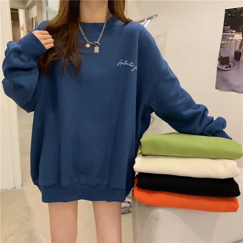 Green Velvet Long Sweatshirt for Women 250g — feature 4