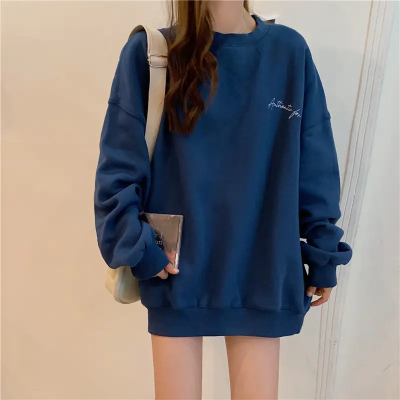 Green Velvet Long Sweatshirt for Women 250g — feature 7