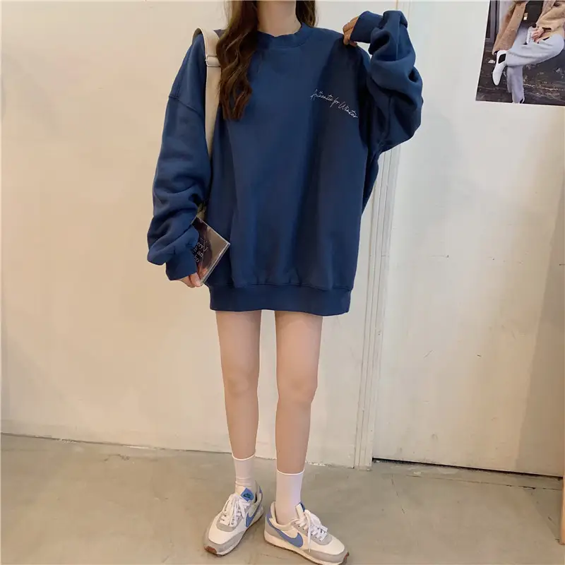 Green Velvet Long Sweatshirt for Women 250g — feature 8