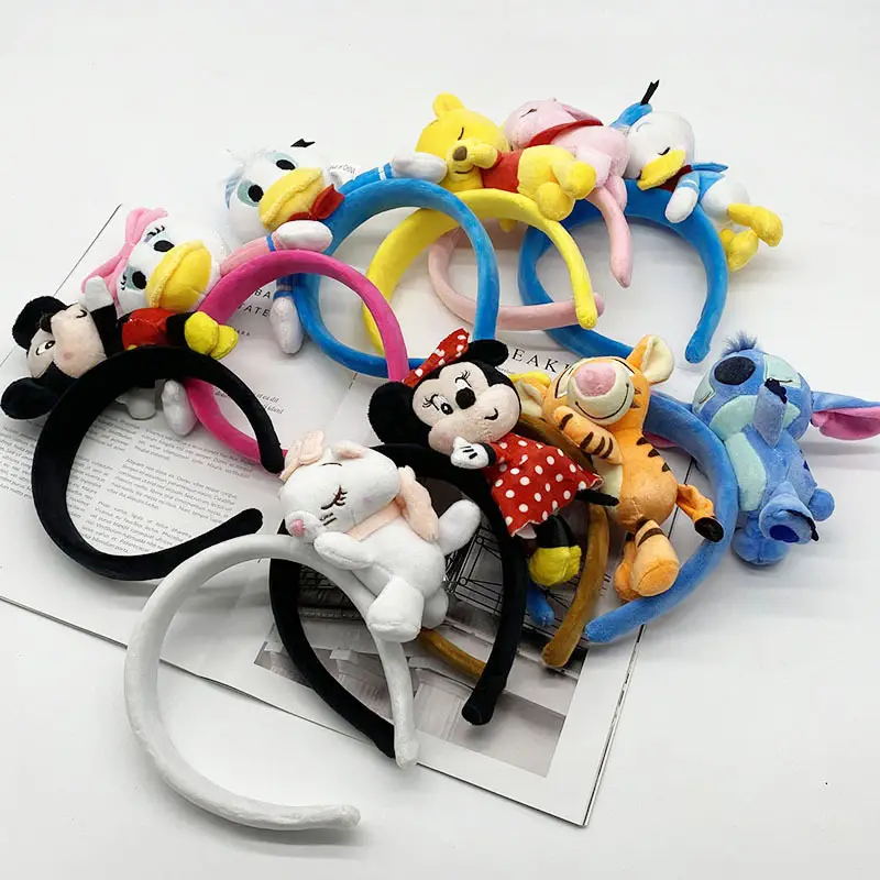 Cute Mickey Minnie Hairband Winnie Poole Plush Headband - Image 53