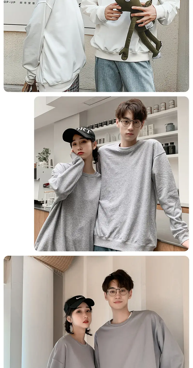 Green Terry Pullover Round Neck Long Sleeve Sweatshirt — feature 18