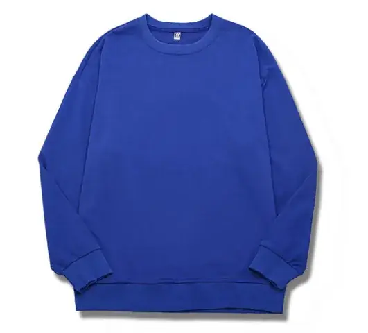 Green Terry Pullover Round Neck Long Sleeve Sweatshirt - Image 11