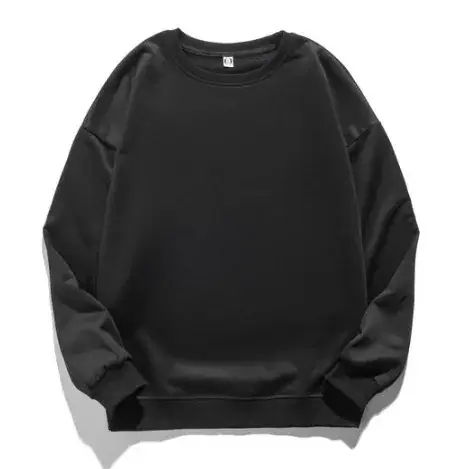 Green Terry Pullover Round Neck Long Sleeve Sweatshirt - Image 4