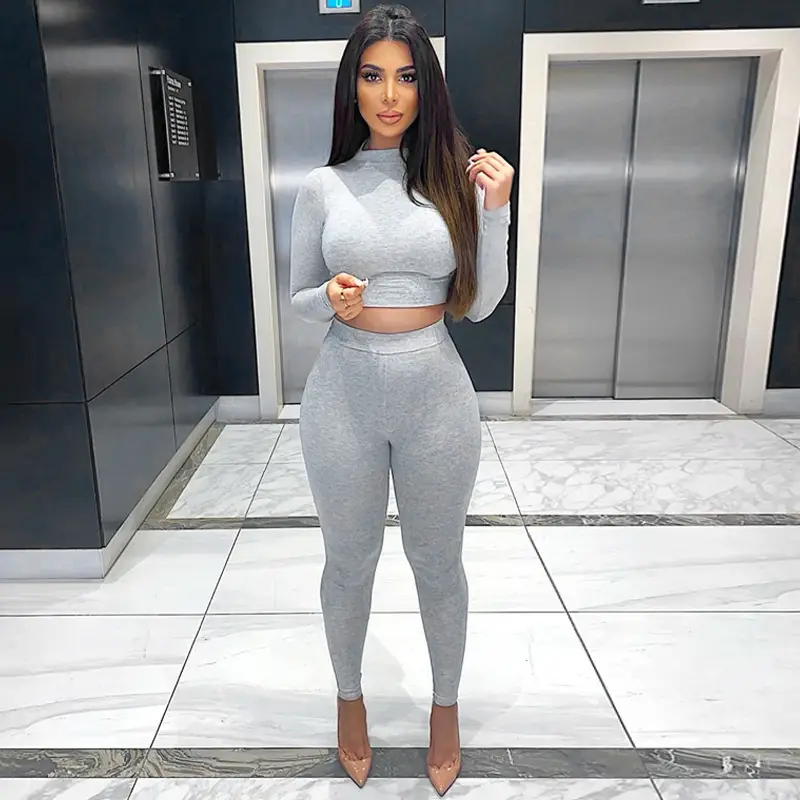 Women's Black Slim Fit Sports Suit 2023 Winter - Image 4