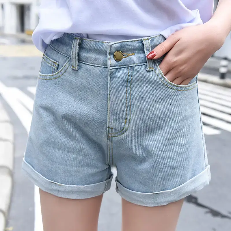 High-Waist Black Denim Shorts for Women Summer - Image 6