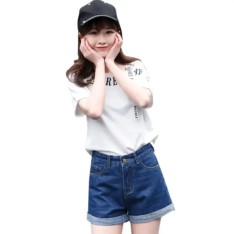 High-Waist Black Denim Shorts for Women Summer - Image 9