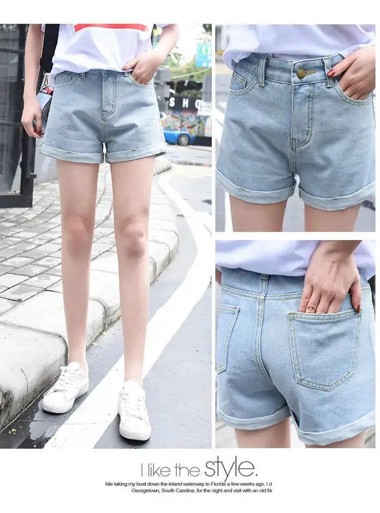 High-Waist Black Denim Shorts for Women Summer — feature 18