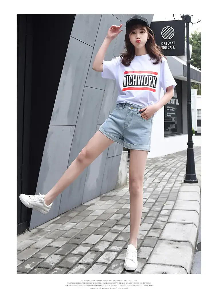 High-Waist Black Denim Shorts for Women Summer — feature 20