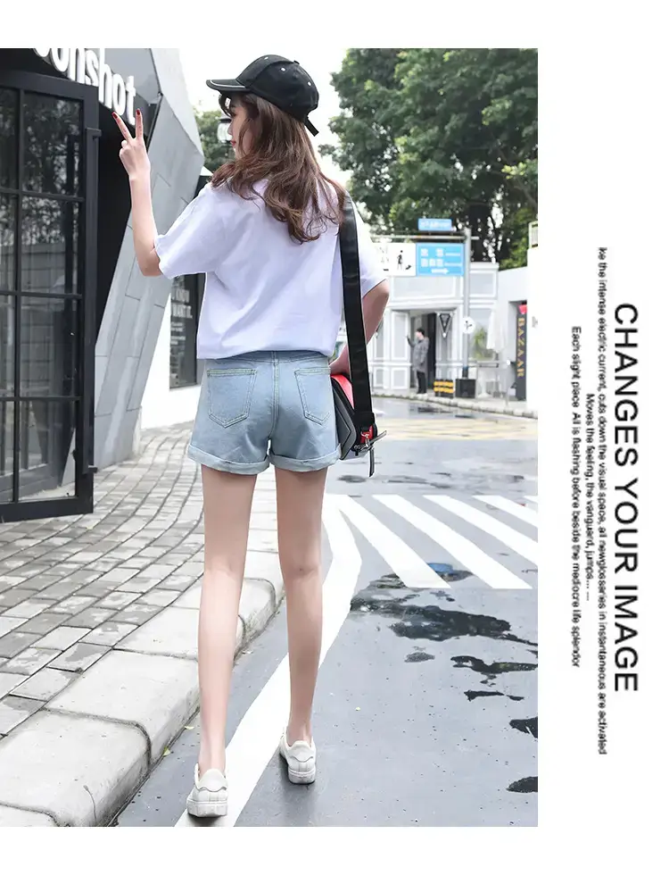 High-Waist Black Denim Shorts for Women Summer — feature 22