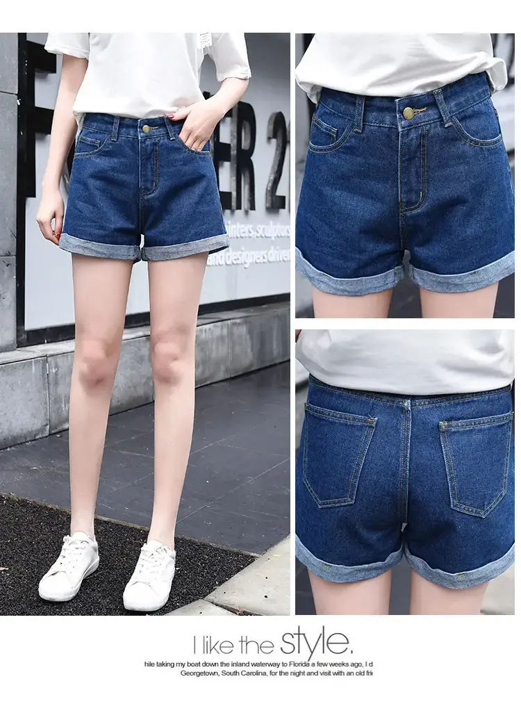 High-Waist Black Denim Shorts for Women Summer — feature 26