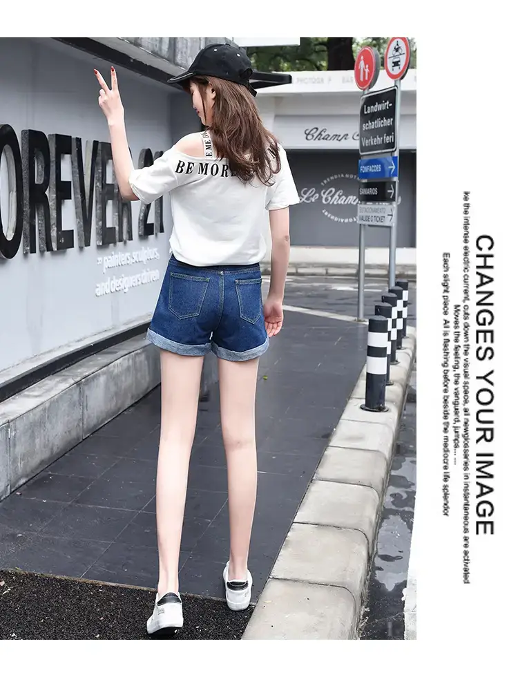 High-Waist Black Denim Shorts for Women Summer — feature 30