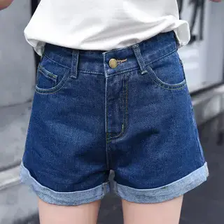 High-Waist Black Denim Shorts for Women Summer - Image 2