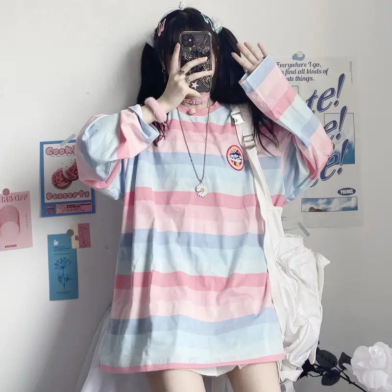 Women Striped Long Sleeve Top 2020 Korean Style — feature 3