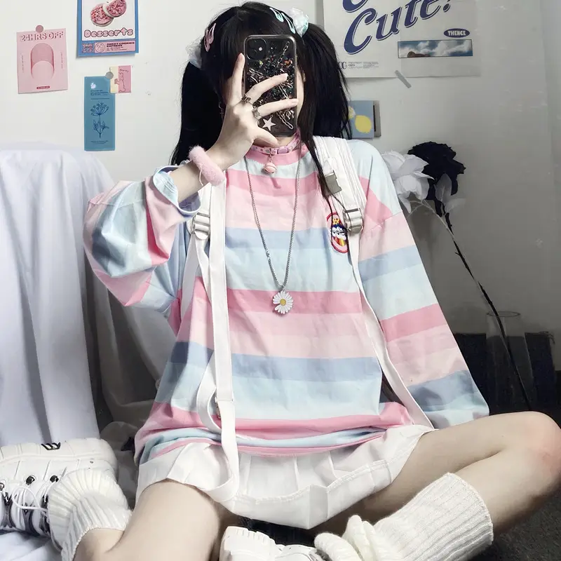 Women Striped Long Sleeve Top 2020 Korean Style — feature 4