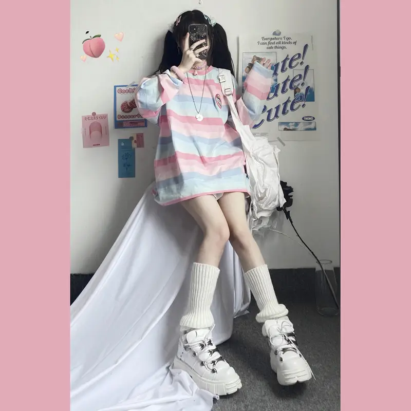 Women Striped Long Sleeve Top 2020 Korean Style — feature 6