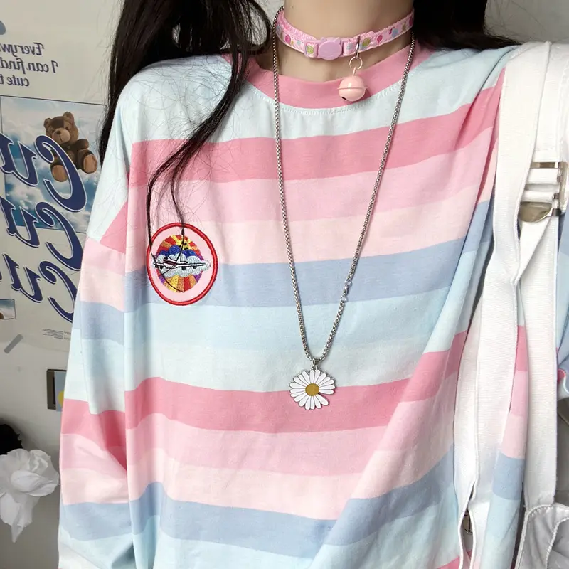 Women Striped Long Sleeve Top 2020 Korean Style — feature 7