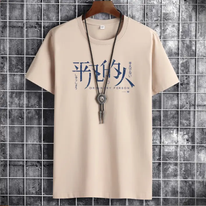 Men Blue Graphic T-Shirt Spring Autumn Casual Wear - Image 6