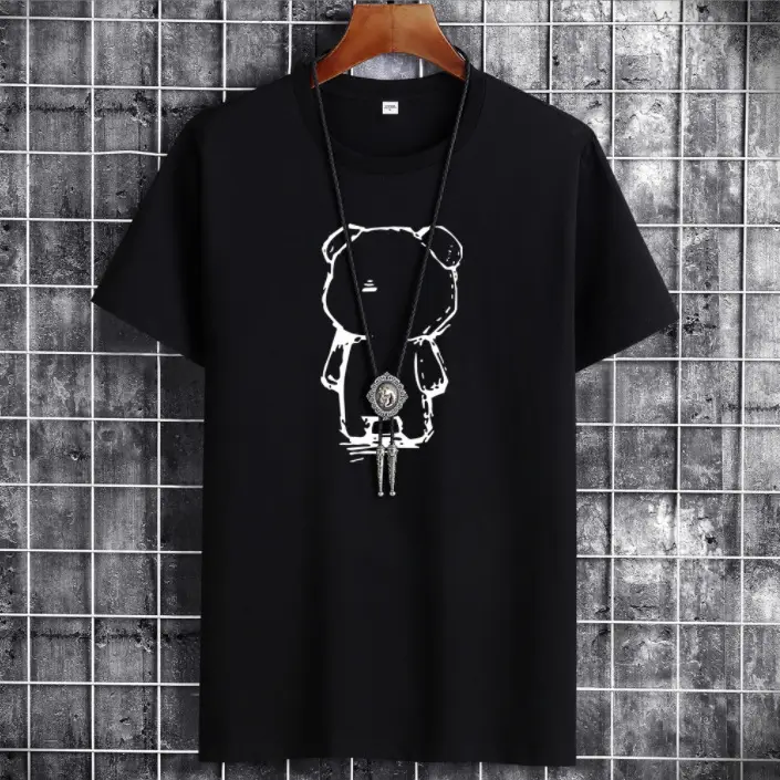Men White Graphic T-Shirt with Neck Chain Design - Image 11