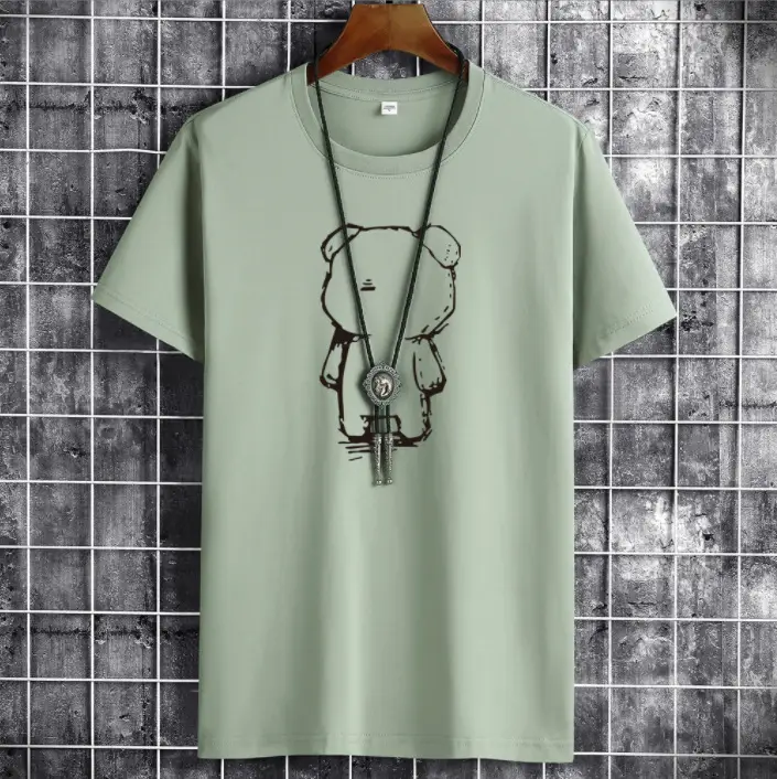 Men White Graphic T-Shirt with Neck Chain Design - Image 10