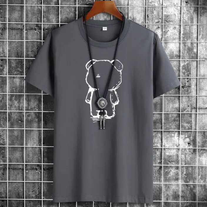 Men White Graphic T-Shirt with Neck Chain Design - Image 3