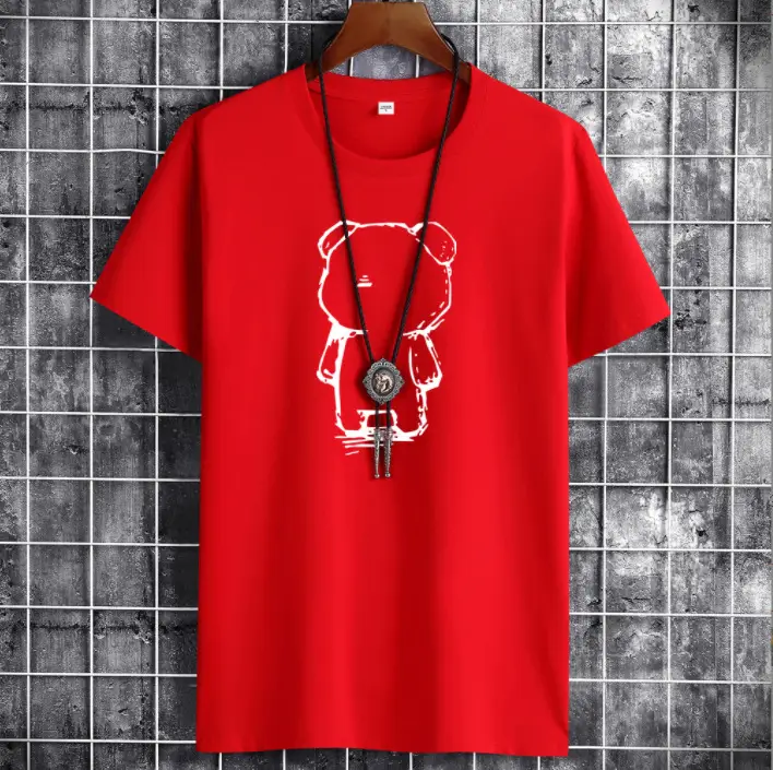 Men White Graphic T-Shirt with Neck Chain Design - Image 4