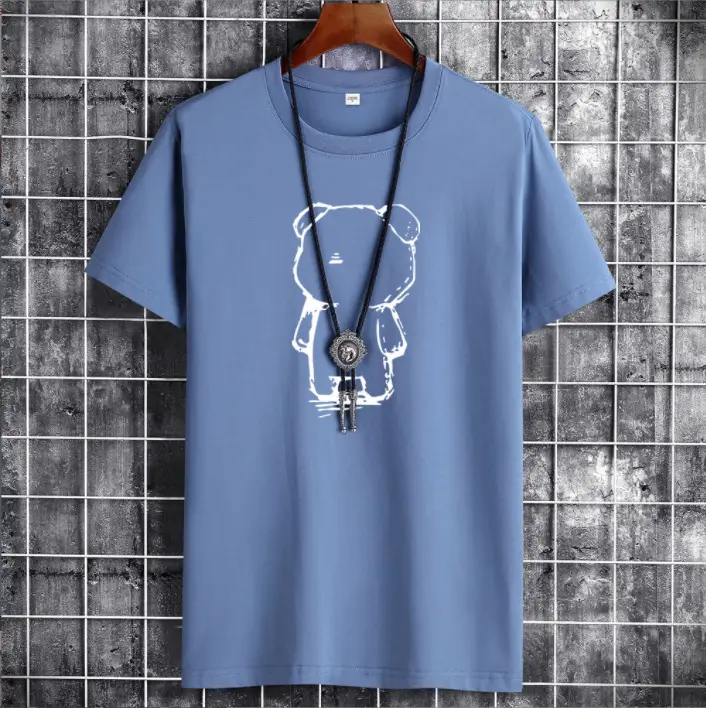 Men White Graphic T-Shirt with Neck Chain Design - Image 6