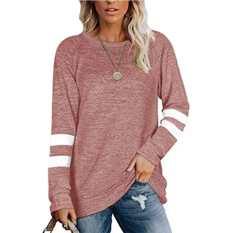 Women Green Long Sleeve T-Shirt Round Neck Casual Top - Image 3