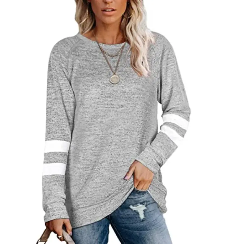 Women Green Long Sleeve T-Shirt Round Neck Casual Top - Image 7