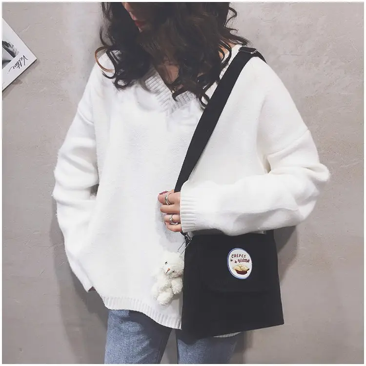 2020 Autumn New Japanese Antique Cute Student Corduroy Shoulder Bag — feature 19