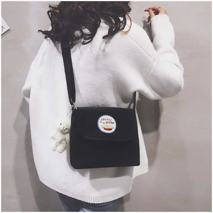 2020 Autumn New Japanese Antique Cute Student Corduroy Shoulder Bag — feature 27