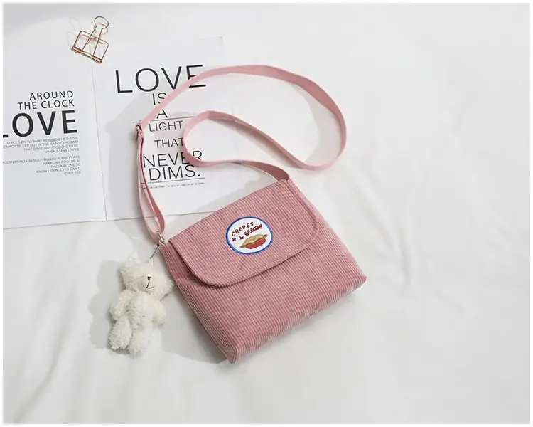 2020 Autumn New Japanese Antique Cute Student Corduroy Shoulder Bag — feature 28