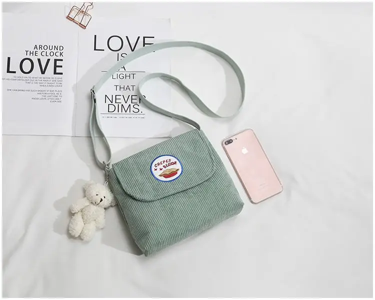 2020 Autumn New Japanese Antique Cute Student Corduroy Shoulder Bag — feature 29