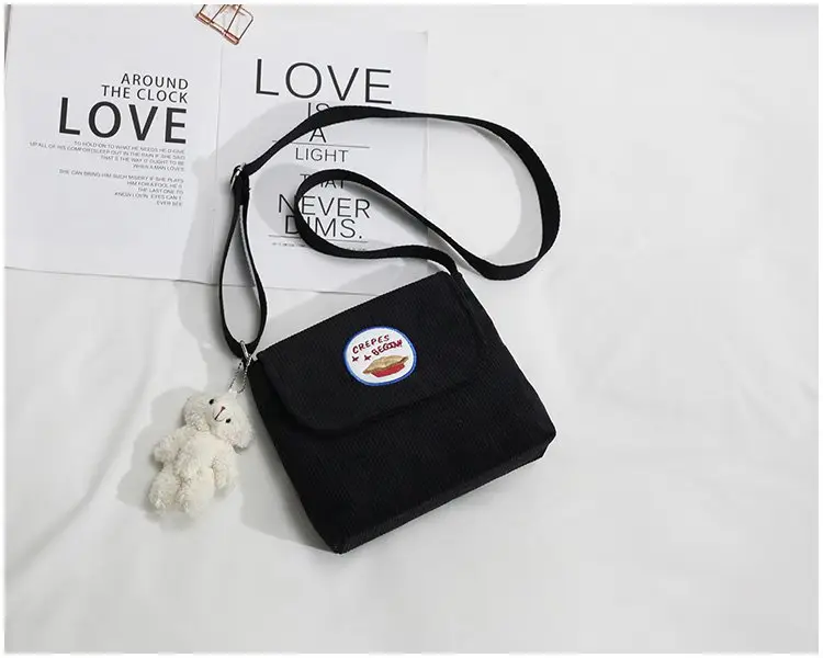 2020 Autumn New Japanese Antique Cute Student Corduroy Shoulder Bag — feature 33